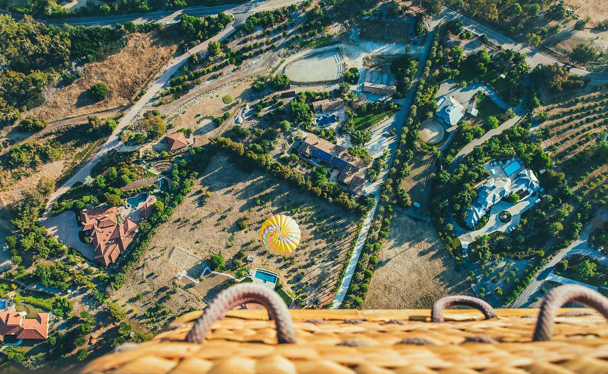 aerial view bird's eye view photography of town landscape